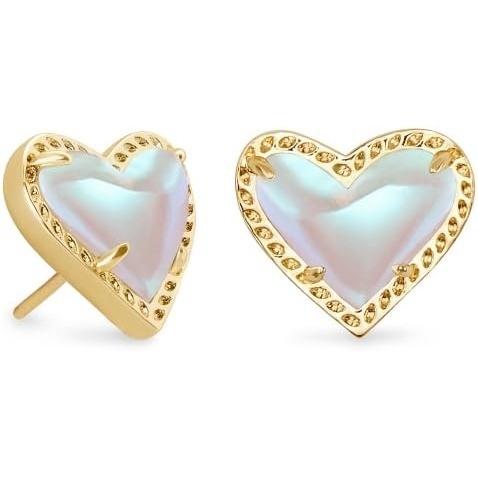 image:imageKendra Scott Ari Heart Stud Earrings for Women Fashion JewelryGOLD IRIDESCENT DICHROIC GLASS