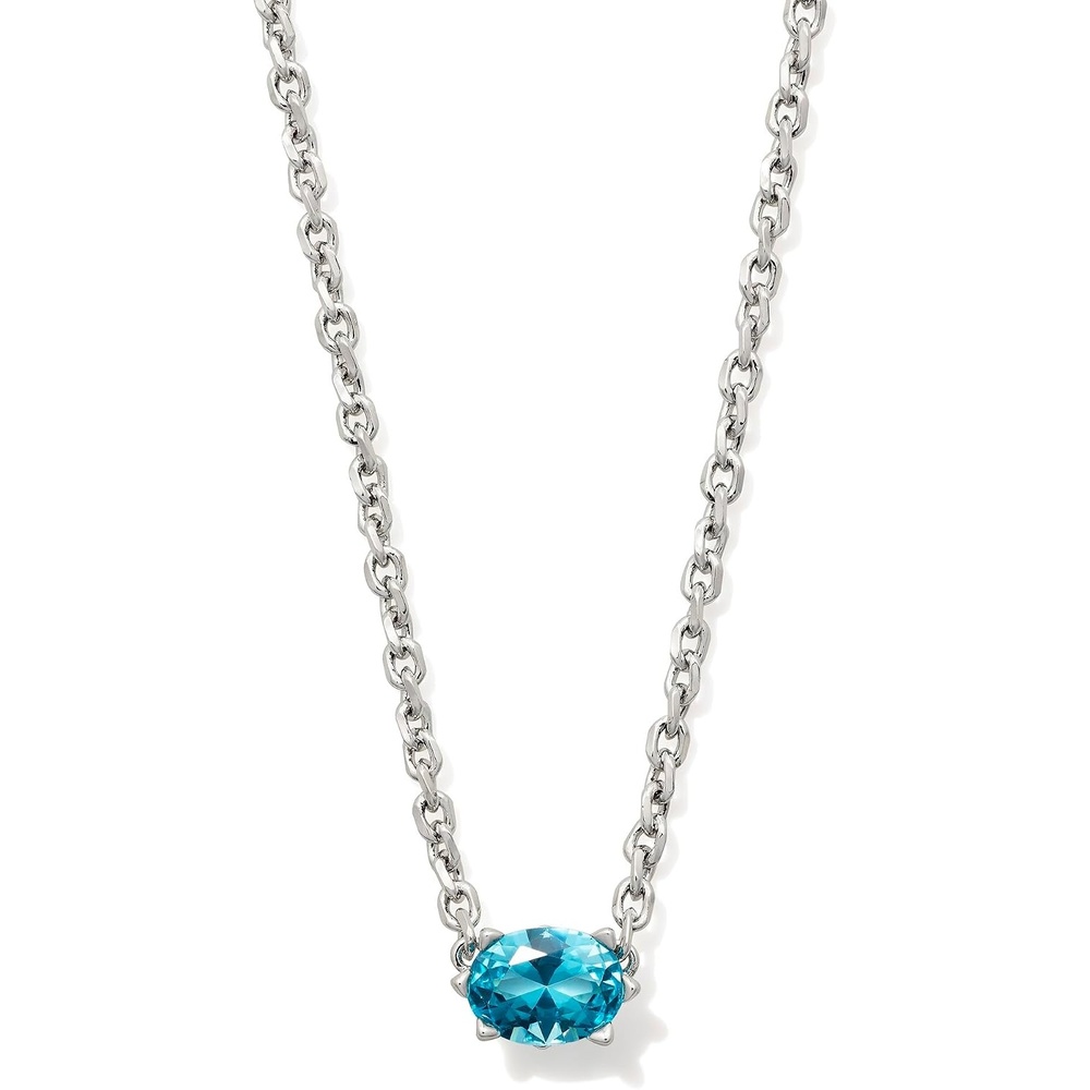 image:imageKendra Scott Cailin Pendant Necklace Fashion Jewelry for WomenRHODIUM AQUA CRYSTAL