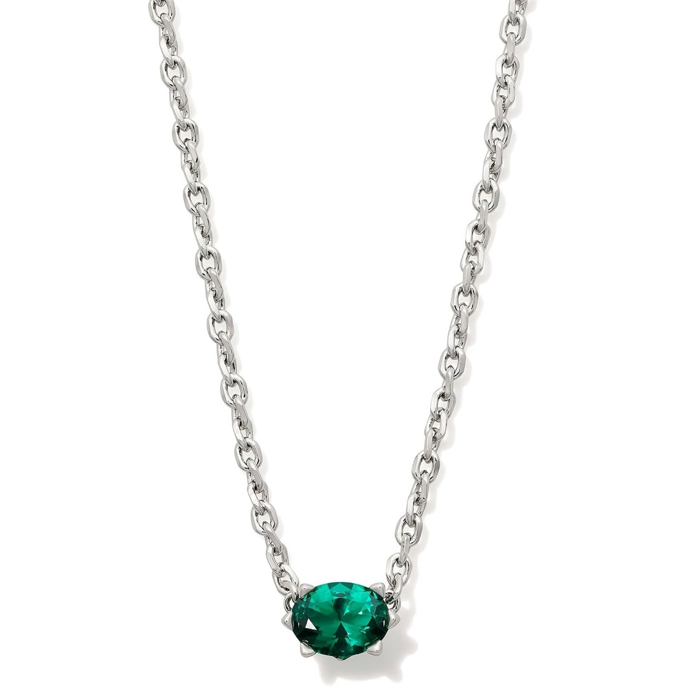 image:imageKendra Scott Cailin Pendant Necklace Fashion Jewelry for WomenRHODIUM  GREEN CRYSTAL