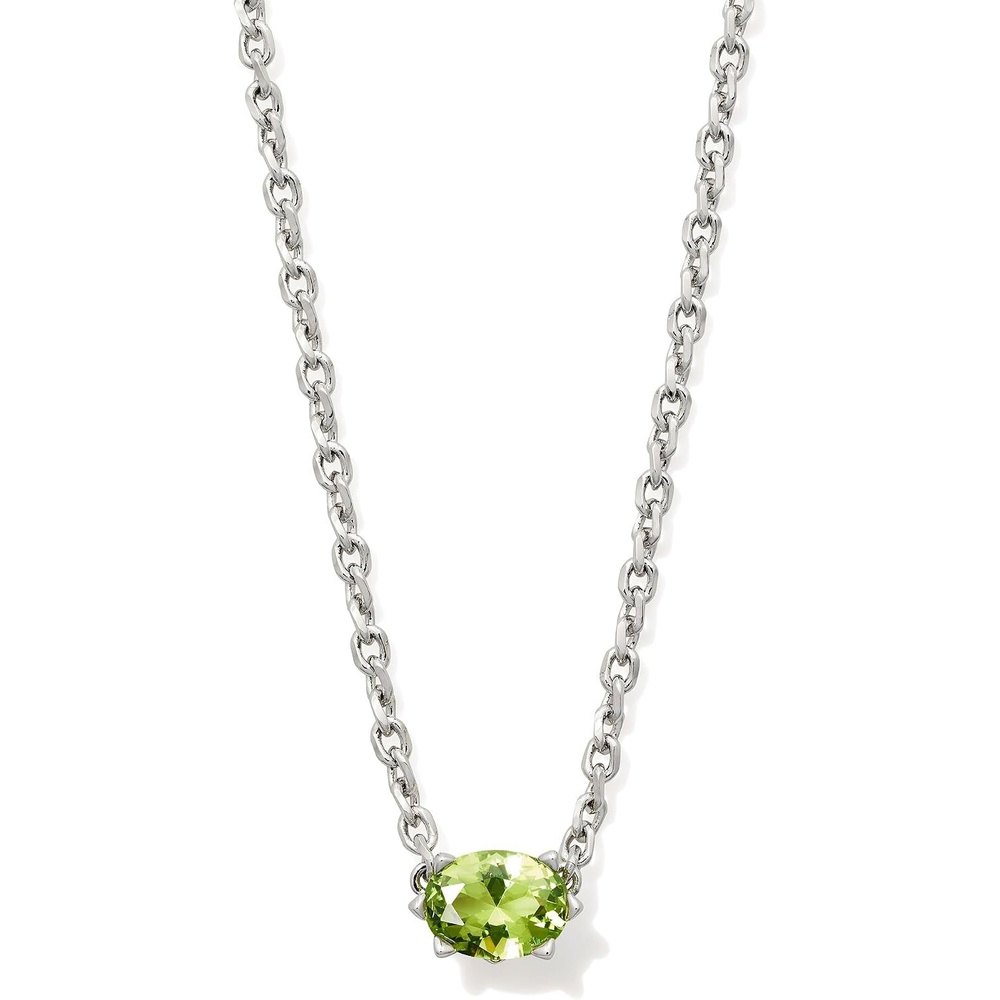 image:imageKendra Scott Cailin Pendant Necklace Fashion Jewelry for WomenRHODIUM  LIGHT GREEN CRYSTAL