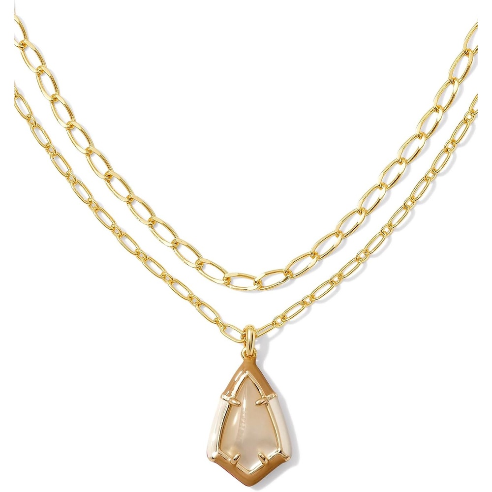 image:imageKendra Scott Camry Enamel Framed Mlt Necklace Fashion Jewelry for WomenGOLD NATURAL MOTHER OF PEARL