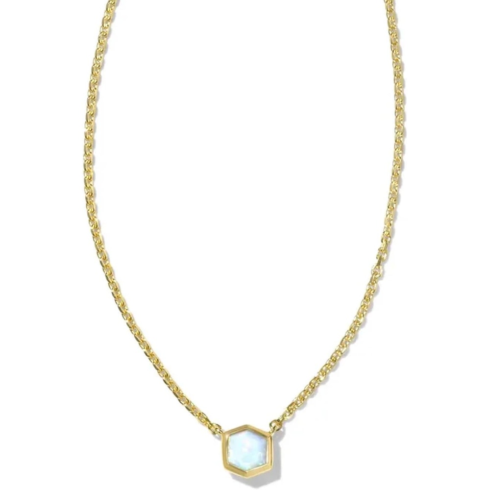 image:imageKendra Scott Davie Pendant Necklace 18k Gold Vermeil DemiFine Jewelry for Women Opal