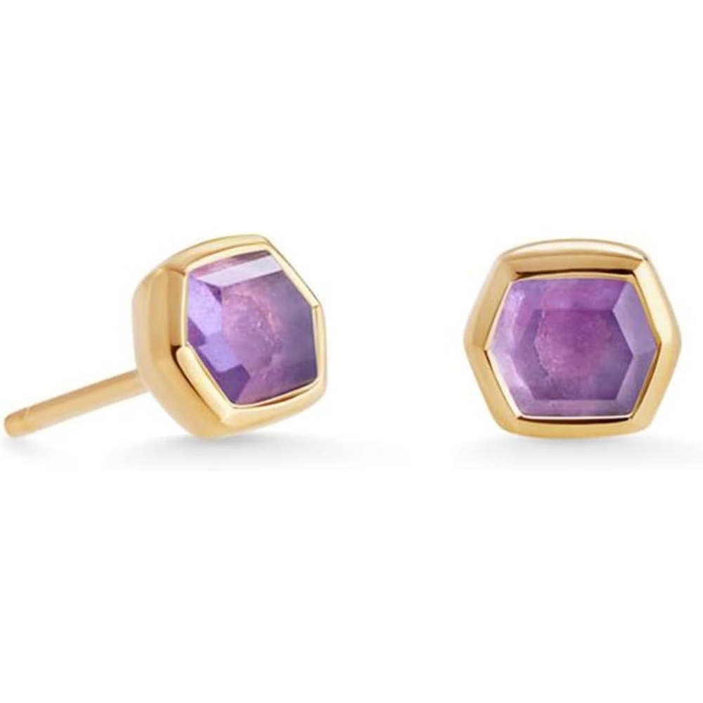 image:imageKendra Scott Davie Stud Earrings Fine Jewelry for Women18K GOLD VERMEIL AMETHYST