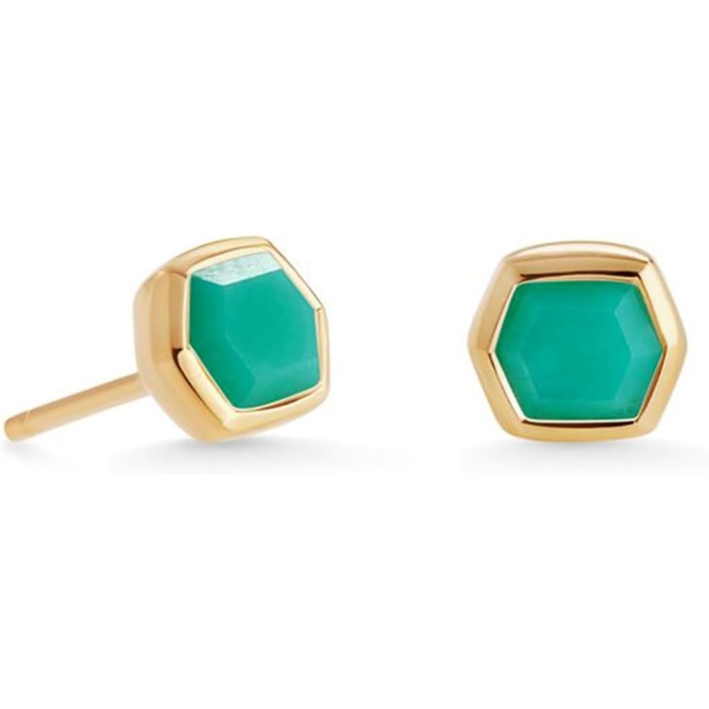 image:imageKendra Scott Davie Stud Earrings Fine Jewelry for Women18K GOLD VERMEIL CHRYSOPRASE