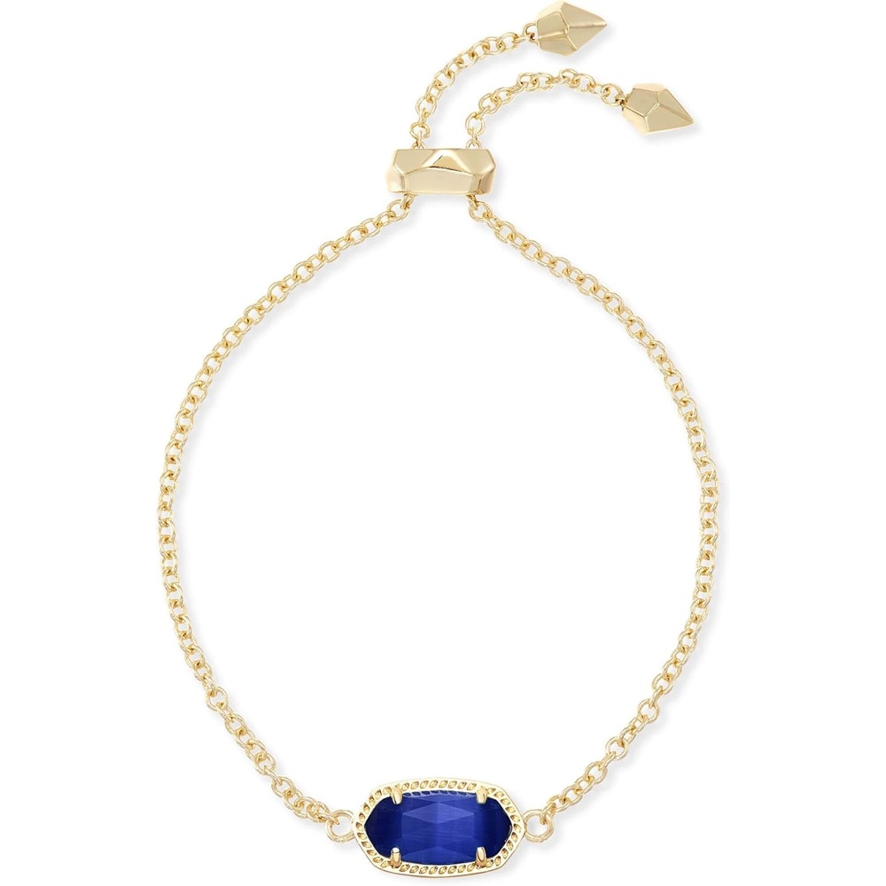 image:imageKendra Scott Elaina Adjustable Chain Bracelet for Women Fashion Jewelry GoldPlatedGOLD  COBALT CATS EYE
