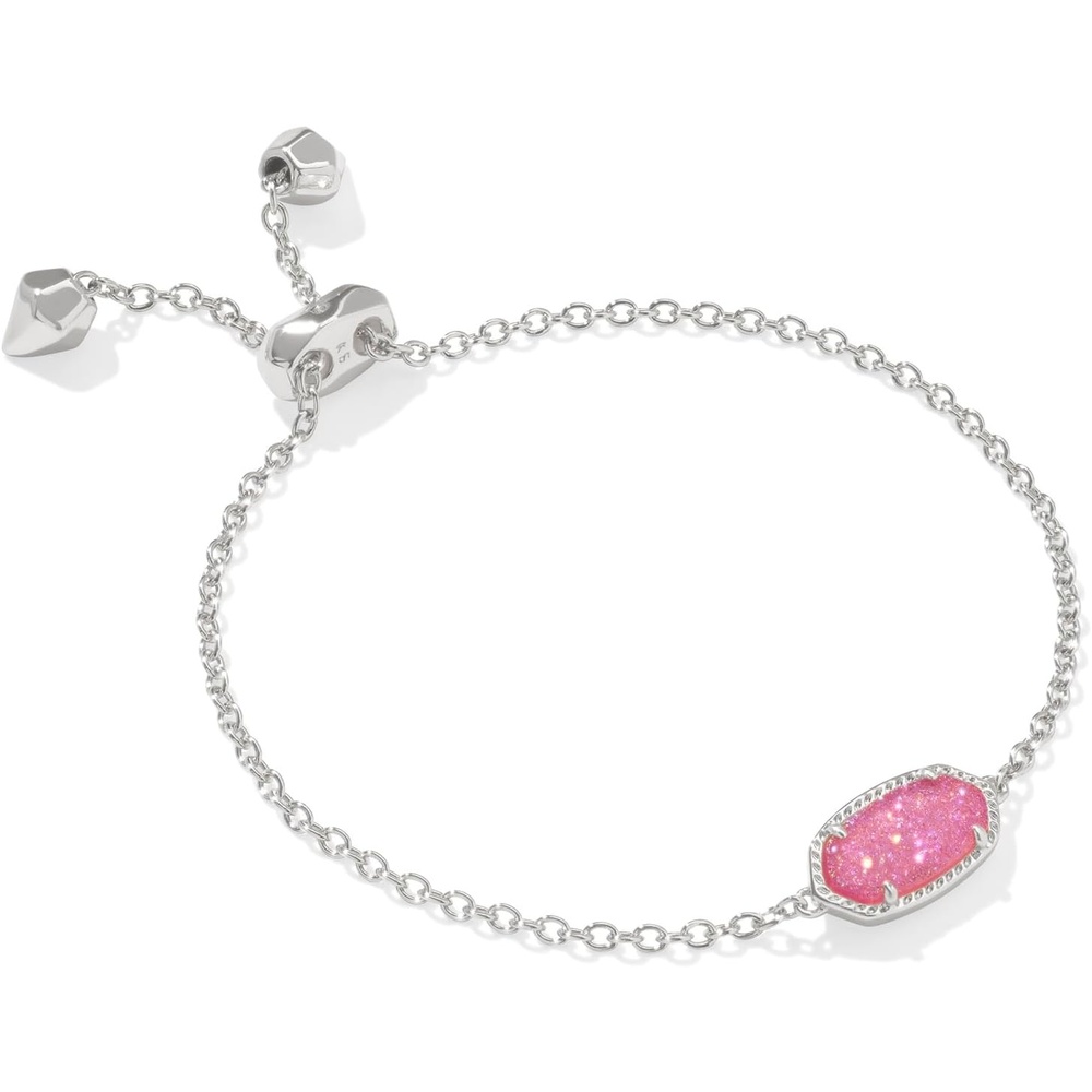image:imageKendra Scott Elaina Adjustable Chain Bracelet for Women Fashion Jewelry GoldPlatedRHODIUM HOT PINK DRUSY