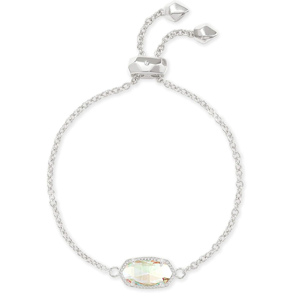 image:imageKendra Scott Elaina Adjustable Chain Bracelet for Women Fashion Jewelry GoldPlatedRHODIUM IRIDESCENT DICHROIC GLASS