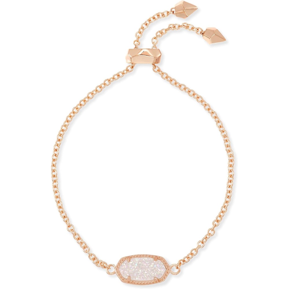 image:imageKendra Scott Elaina Adjustable Chain Bracelet for Women Fashion Jewelry GoldPlatedROSE GOLD IRIDESCENT DRUSY