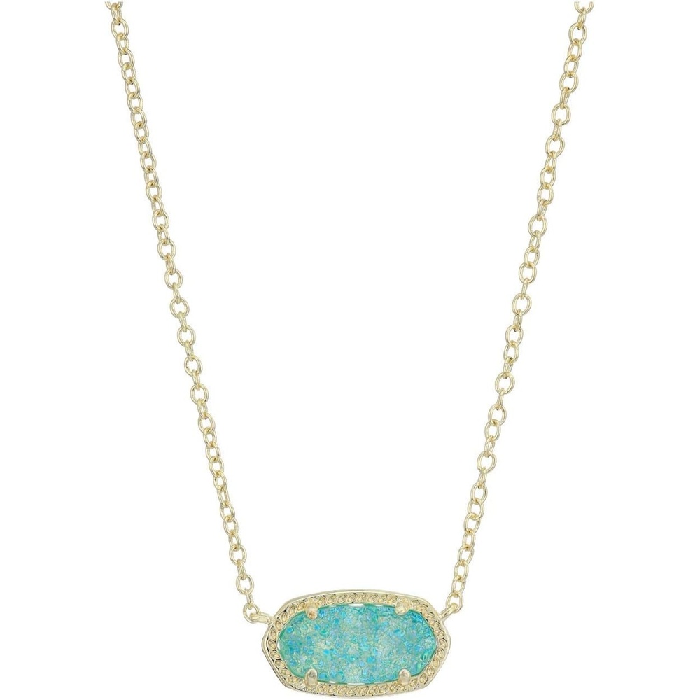 image:imageKendra Scott Elisa Pendant Necklace for Women Fashion Jewelry 14k GoldPlatedGOLD BRIGHT AQUA DRUSY