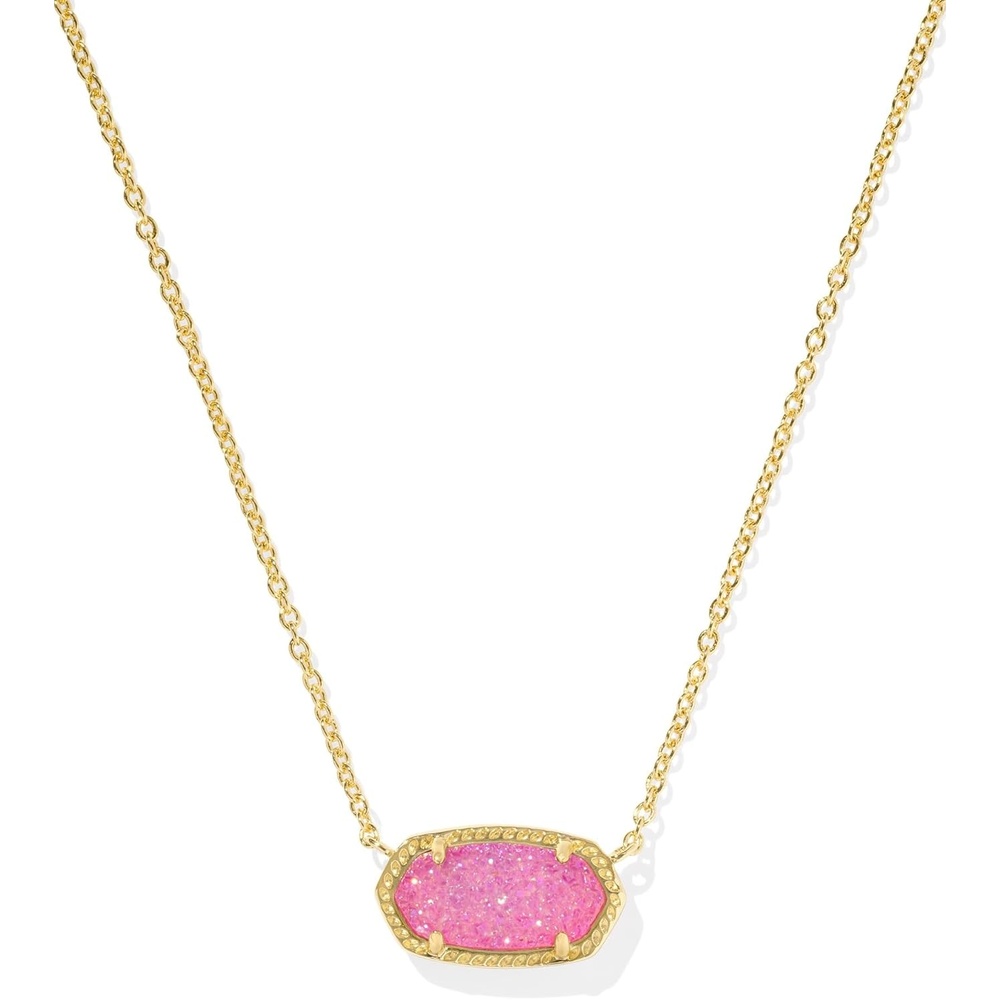 image:imageKendra Scott Elisa Pendant Necklace for Women Fashion Jewelry 14k GoldPlatedGOLD HOT PINK DRUSY