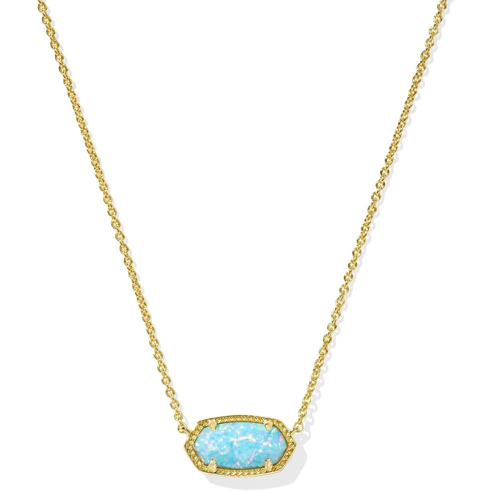 image:imageKendra Scott Elisa Pendant Necklace for Women Fashion Jewelry GoldPlated Brass Light Teal Kyocera Opal