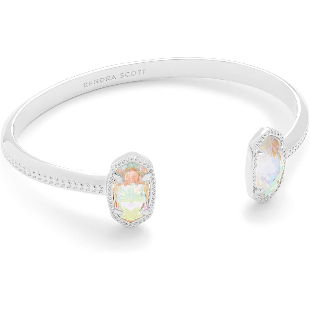 image:imageKendra Scott Elton Cuff Bracelet for Women Fashion JewelryRHODIUM IRIDESCENT DICHROIC GLASS
