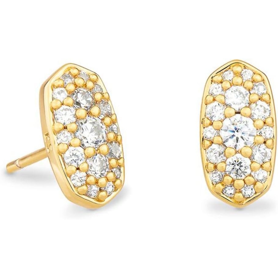 image:imageKendra Scott Grayson Crystal Stud Earrings Fashion Jewelry for WomenGOLD WHITE CUBIC ZIRCONIA