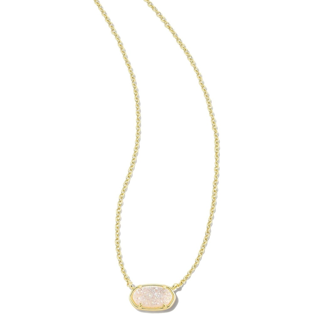 image:imageKendra Scott Grayson Stone Pendant Necklace Brass Construction 14K Gold Plating Lobster ClaspGOLD IRIDESCENT DRUSY