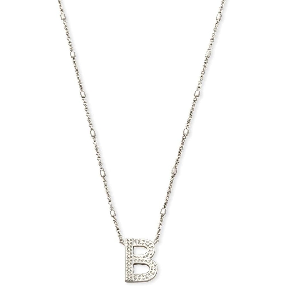 image:imageKendra Scott Letters AZ Pendant Necklace for Women Fashion Jewelry RhodiumPlated BrassLetter B