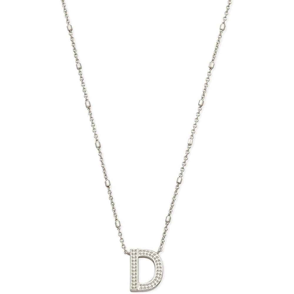 image:imageKendra Scott Letters AZ Pendant Necklace for Women Fashion Jewelry RhodiumPlated BrassLetter D
