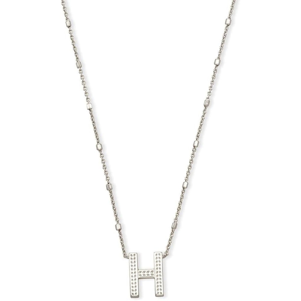 image:imageKendra Scott Letters AZ Pendant Necklace for Women Fashion Jewelry RhodiumPlated BrassLetter H