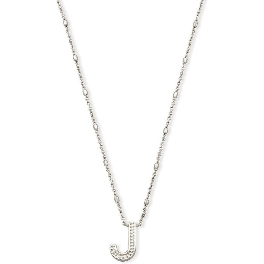 image:imageKendra Scott Letters AZ Pendant Necklace for Women Fashion Jewelry RhodiumPlated BrassLetter J