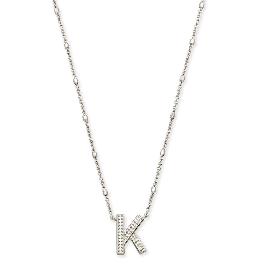 image:imageKendra Scott Letters AZ Pendant Necklace for Women Fashion Jewelry RhodiumPlated BrassLetter K