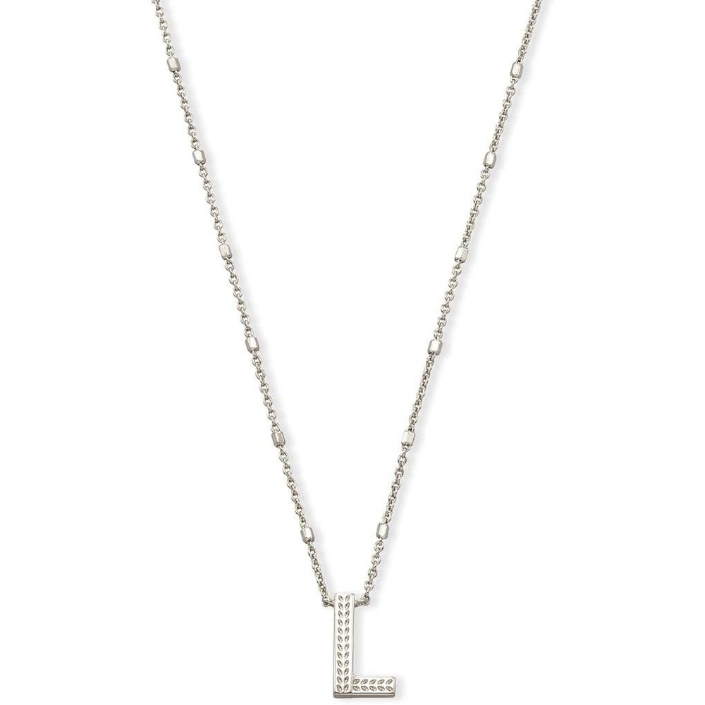 image:imageKendra Scott Letters AZ Pendant Necklace for Women Fashion Jewelry RhodiumPlated BrassLetter L