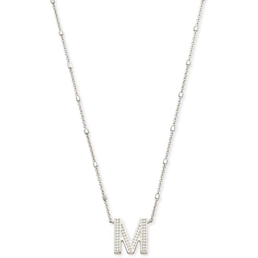 image:imageKendra Scott Letters AZ Pendant Necklace for Women Fashion Jewelry RhodiumPlated BrassLetter M