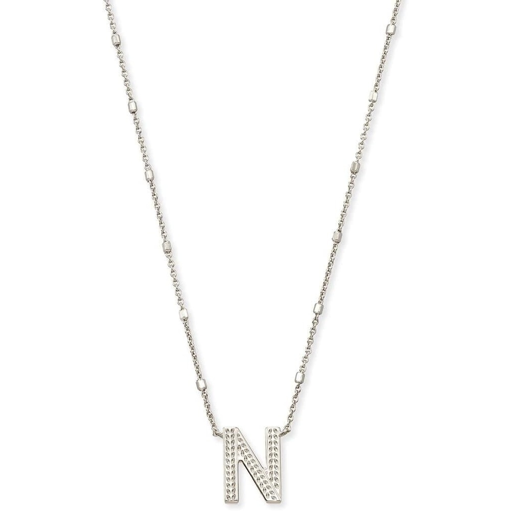 image:imageKendra Scott Letters AZ Pendant Necklace for Women Fashion Jewelry RhodiumPlated BrassLetter N