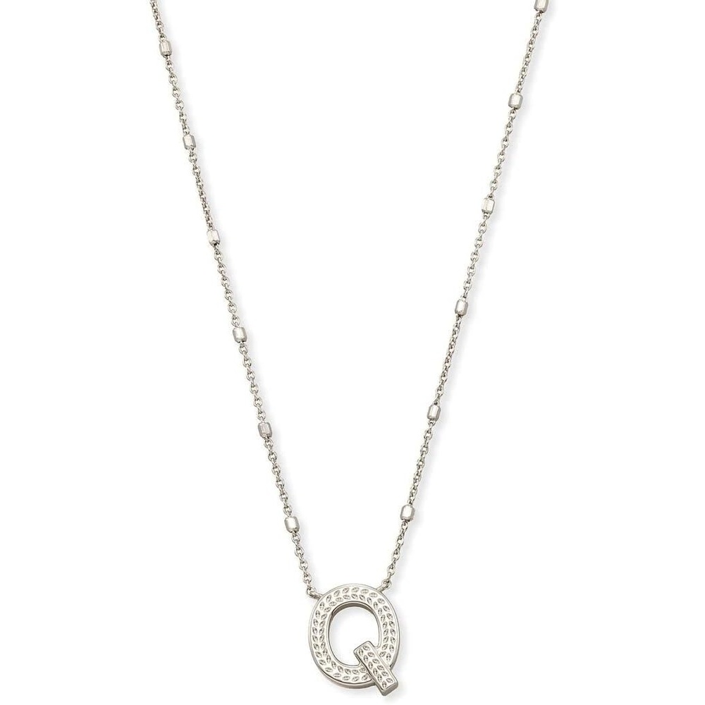 image:imageKendra Scott Letters AZ Pendant Necklace for Women Fashion Jewelry RhodiumPlated BrassLetter Q