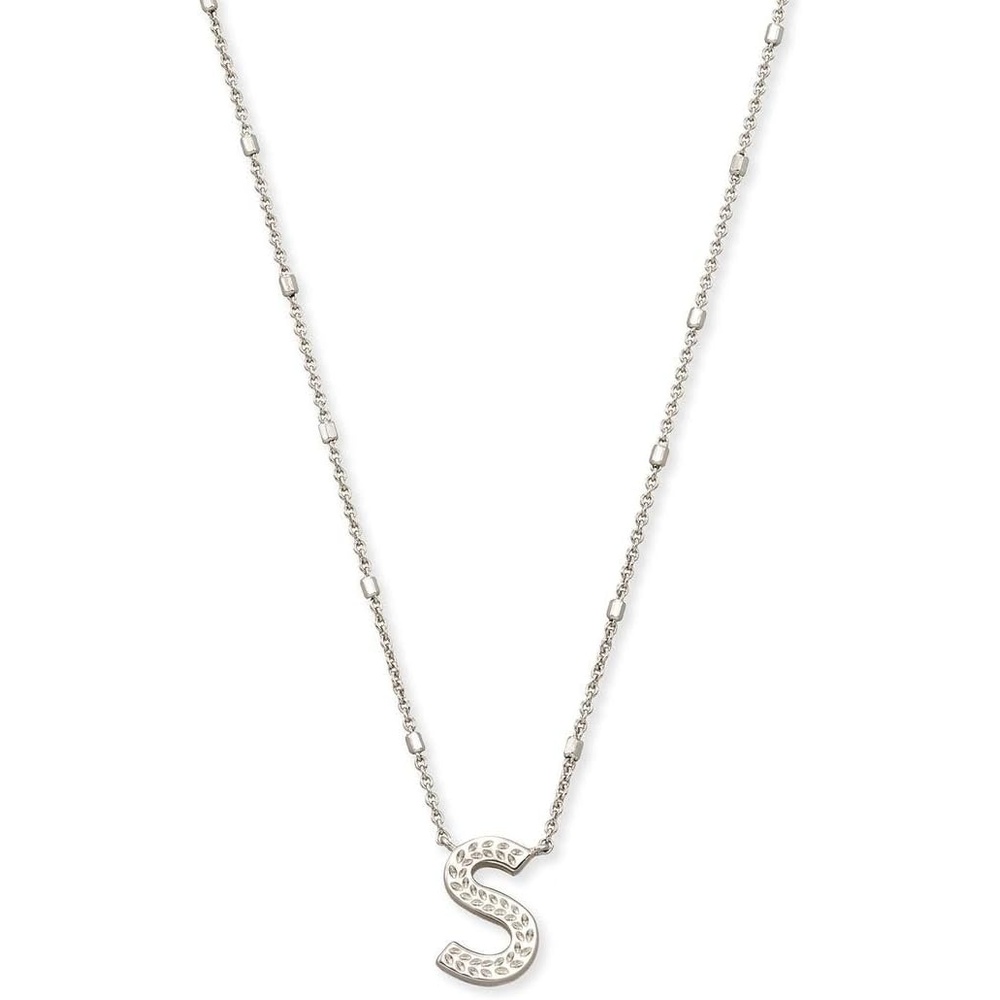 image:imageKendra Scott Letters AZ Pendant Necklace for Women Fashion Jewelry RhodiumPlated BrassLetter S