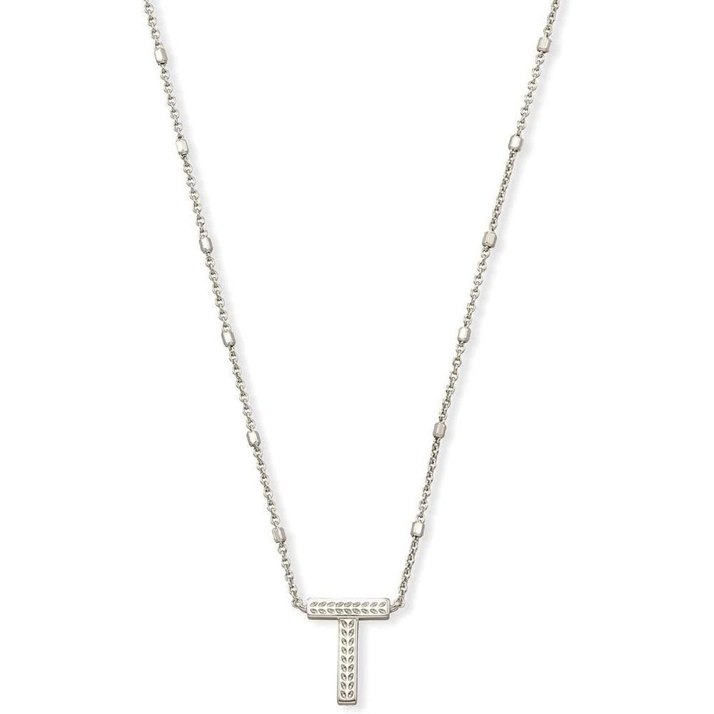 image:imageKendra Scott Letters AZ Pendant Necklace for Women Fashion Jewelry RhodiumPlated BrassLetter T