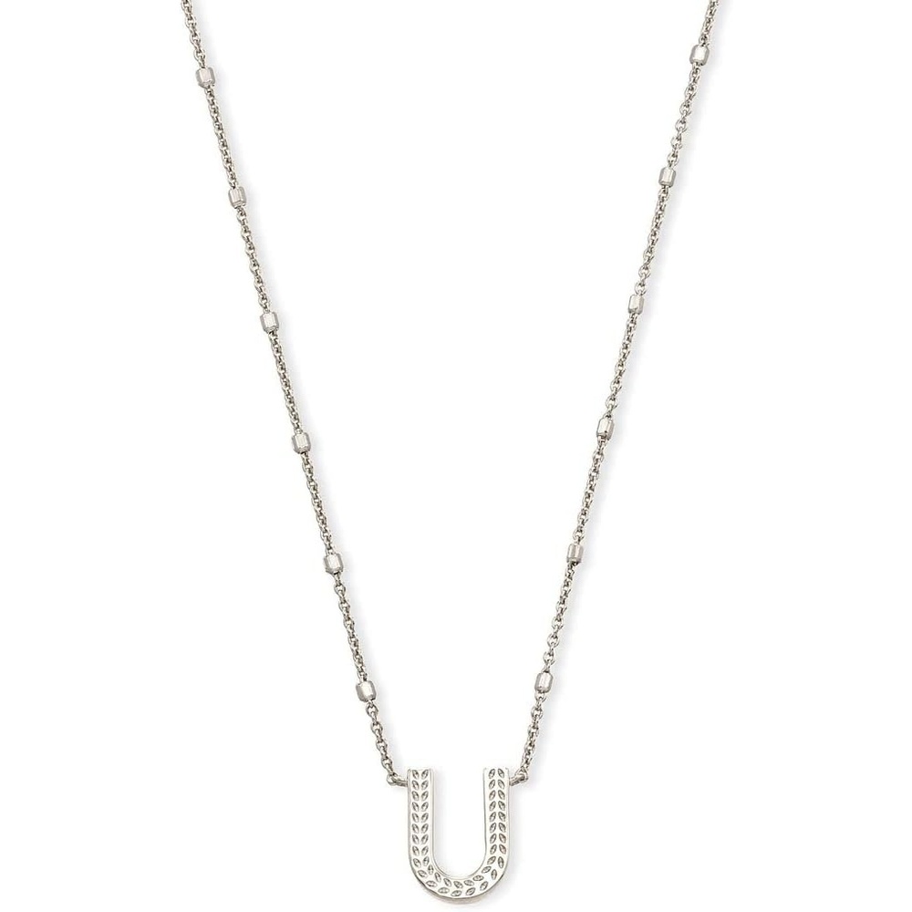 image:imageKendra Scott Letters AZ Pendant Necklace for Women Fashion Jewelry RhodiumPlated BrassLetter U