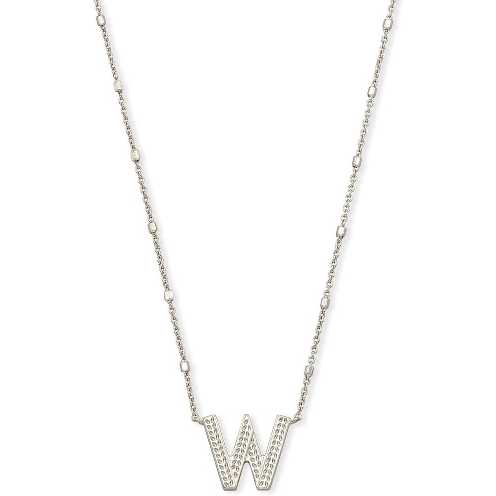 image:imageKendra Scott Letters AZ Pendant Necklace for Women Fashion Jewelry RhodiumPlated BrassLetter W