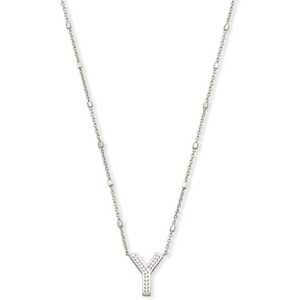 image:imageKendra Scott Letters AZ Pendant Necklace for Women Fashion Jewelry RhodiumPlated BrassLetter Y