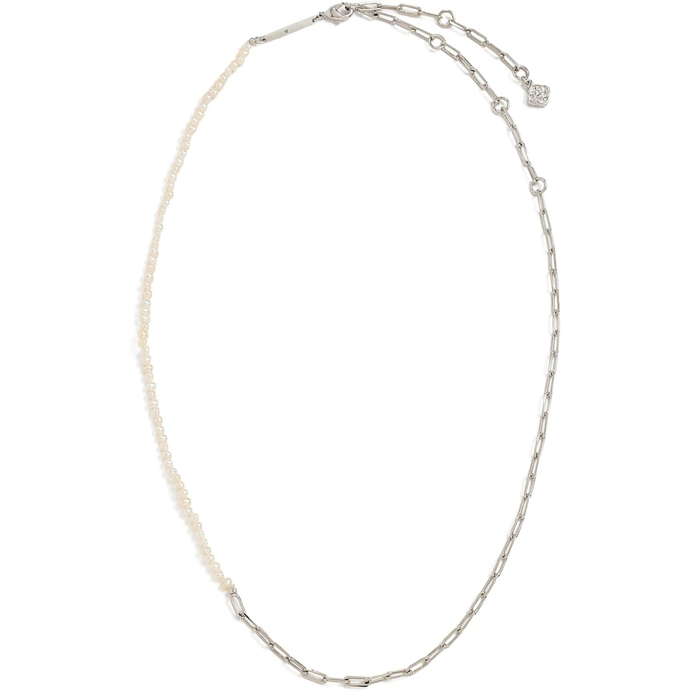 image:imageKendra Scott Markie Half Chain Necklace Fashion Jewelry for WomenRHODIUMFRESHWATER CULTURED PEARL