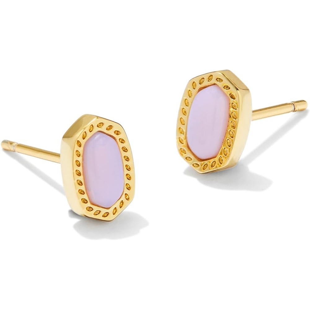 image:imageKendra Scott Mini Ellie 14k GoldPlated Stud Earrings Fashion Jewelry for WomenGOLD PINK OPALITE CRYSTAL