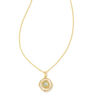 Kendra Scott 14k Gold-Plated Brass Letter A-Z Disc Reversible Pendant Necklace, Fashion Jewelry for Women(Letter Q)