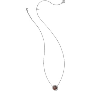 Kendra Scott Basketball Short Pendant Necklace, Fashion Jewelry for Women(RHODIUM)