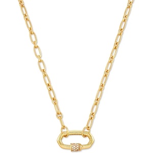 Kendra Scott Bristol Link Necklace, 18K Gold Vermeil, Demi-Fine Jewelry for Women, White Sapphire