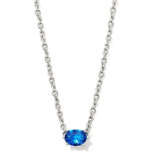 Kendra Scott Cailin Pendant Necklace, Fashion Jewelry for Women(RHODIUM – COBALT BLUE CRYSTAL)