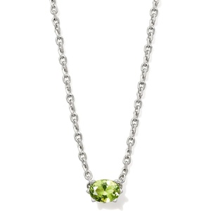 Kendra Scott Cailin Pendant Necklace, Fashion Jewelry for Women(RHODIUM – LIGHT GREEN CRYSTAL)