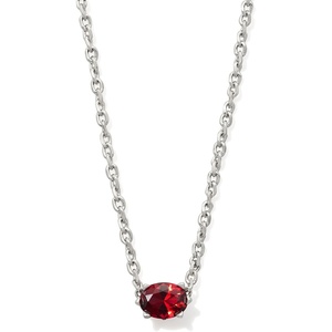 Kendra Scott Cailin Pendant Necklace, Fashion Jewelry for Women(RHODIUM – RED CRYSTAL)
