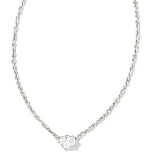 Kendra Scott Cailin Pendant Necklace, Fashion Jewelry for Women(RHODIUM METAL – WHITE CUBIC ZIRCONIA)