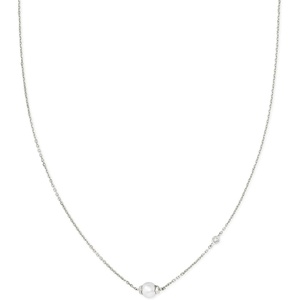 Kendra Scott Cathleen 18k Gold Short Pendant Necklace, Fine Jewelry for Women(18K WHITE GOLD – WHITE PEARL)