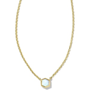 Kendra Scott Davie Pendant Necklace, 18k Gold Vermeil, Demi-Fine Jewelry for Women, Opal