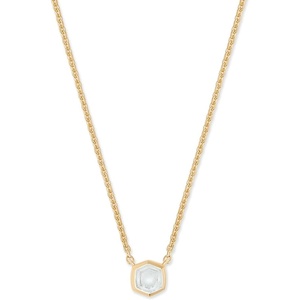 Kendra Scott Davie Pendant Necklace in 18K Gold Vermeil, Demi-Fine Jewelry for Women, Rock Crystal