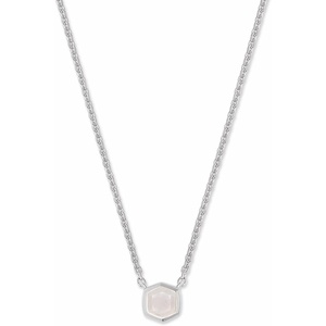 Kendra Scott Davie Pendant Necklace in Sterling Silver, Demi-Fine Jewelry for Women, Rainbow Moonstone