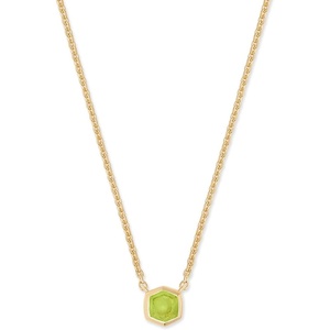 Kendra Scott Davie Pendant Necklace(18K GOLD VERMEIL – GREEN PERIDOT)