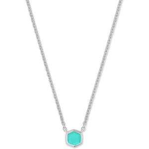 Kendra Scott Davie Pendant Necklace(STERLING SILVER – CHRYSOPRASE)