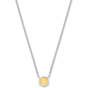 Kendra Scott Davie Pendant Necklace(STERLING SILVER – LIGHT CITRINE)