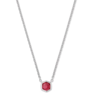 Kendra Scott Davie Pendant Necklace(STERLING SILVER – RED GARNET)
