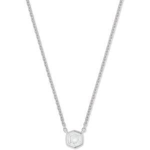 Kendra Scott Davie Pendant Necklace(STERLING SILVER – ROCK CRYSTAL)